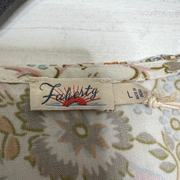 Faherty Carmen Floral Midi Wrap Dress Size Large - Picture 3 of 12